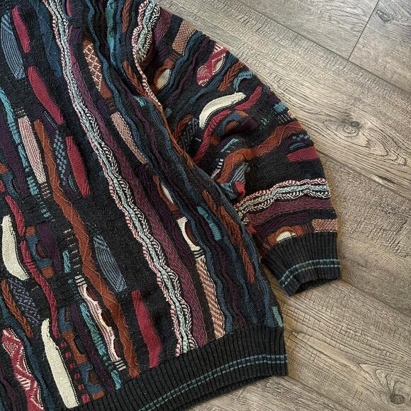 Vintage Italian Idea Uomo Coogi Style 3D Chunky Knit Sweater - Picture 5 of 7